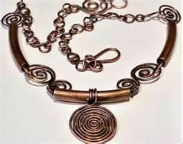 Copper Wire Necklace Display Photos
